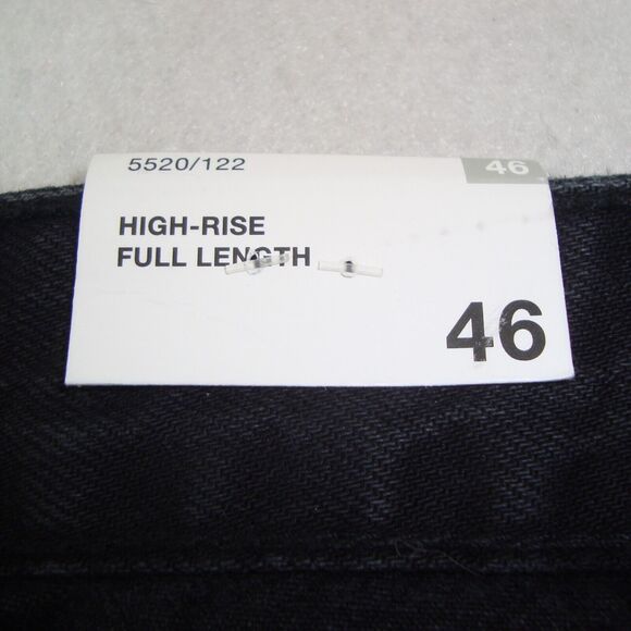 NEW! Zara Womens High Rise Full Length Wide Leg Raw Hem Black Jeans Size 14 - Picture 5 of 12